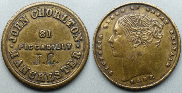 Manchester, John Chorlton toy dealer countermarked J C